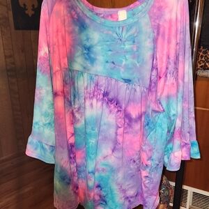Tie-Dye Women's Top - Multicolor
